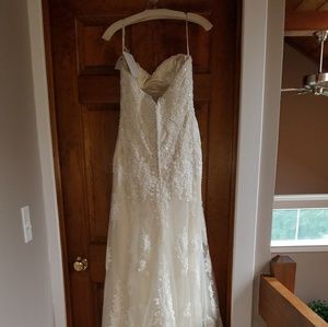 Wedding gown and veil
